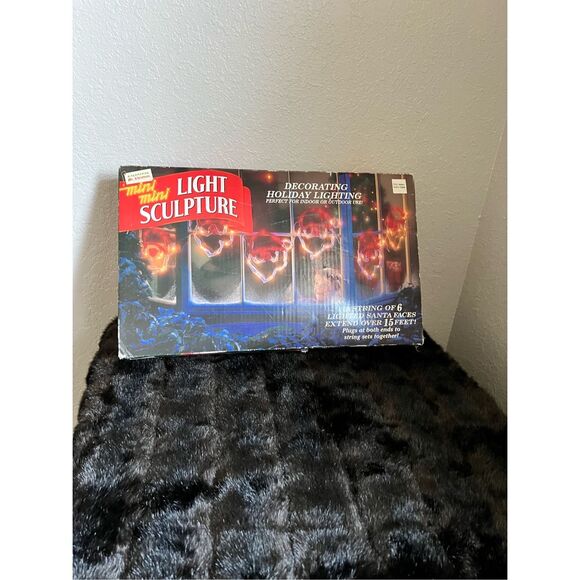 Mr. Christmas Mini Mini SANTA FACES Vintage Christmas Light Sculpture - Picture 1 of 7